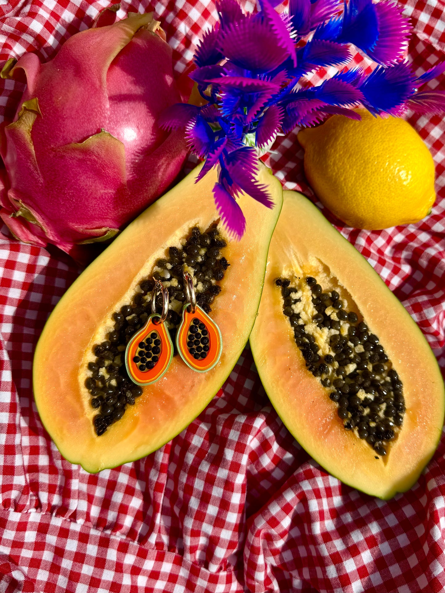Papaya Hoop Earrings