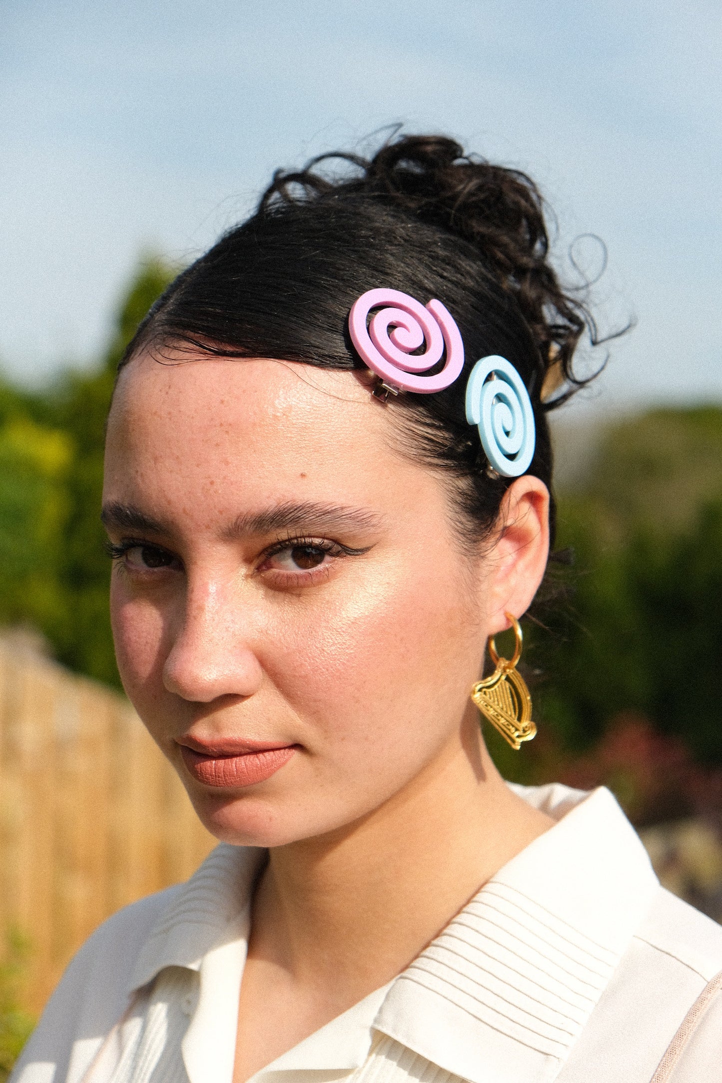 Celtic Harp Hoop Earrings