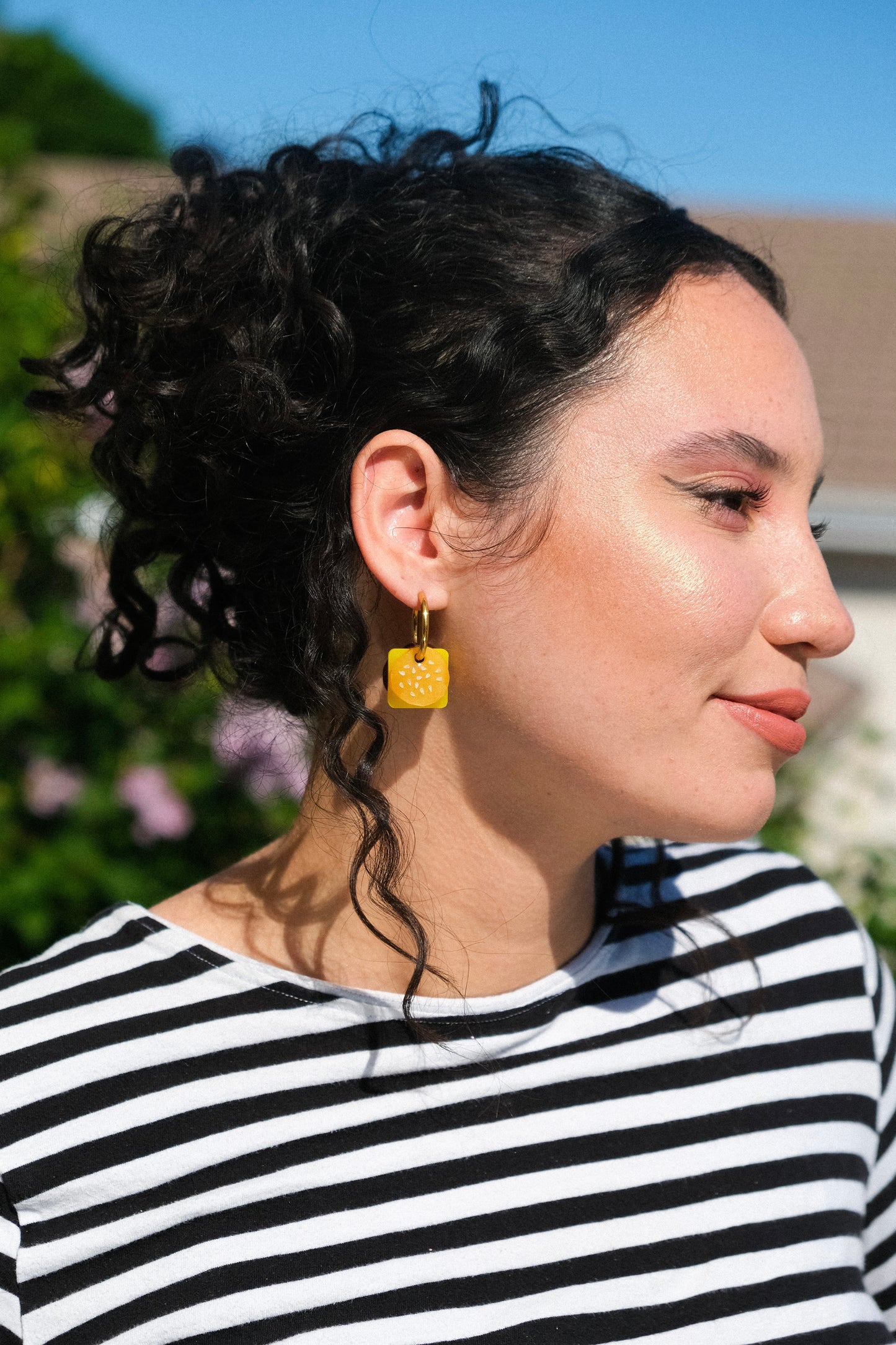 Cheese Burger Hoop Earrings