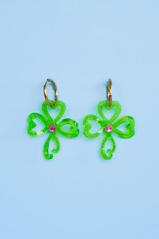 Celtic Shamrock Hoop Earrings