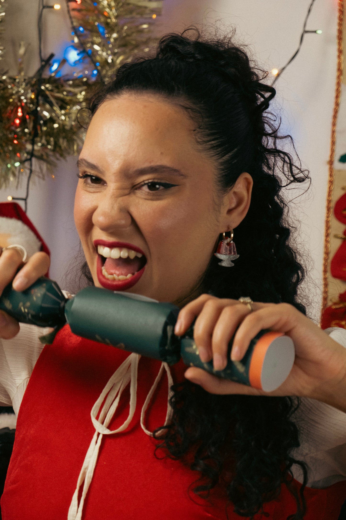 Strawberry Jelly Hoop Earrings