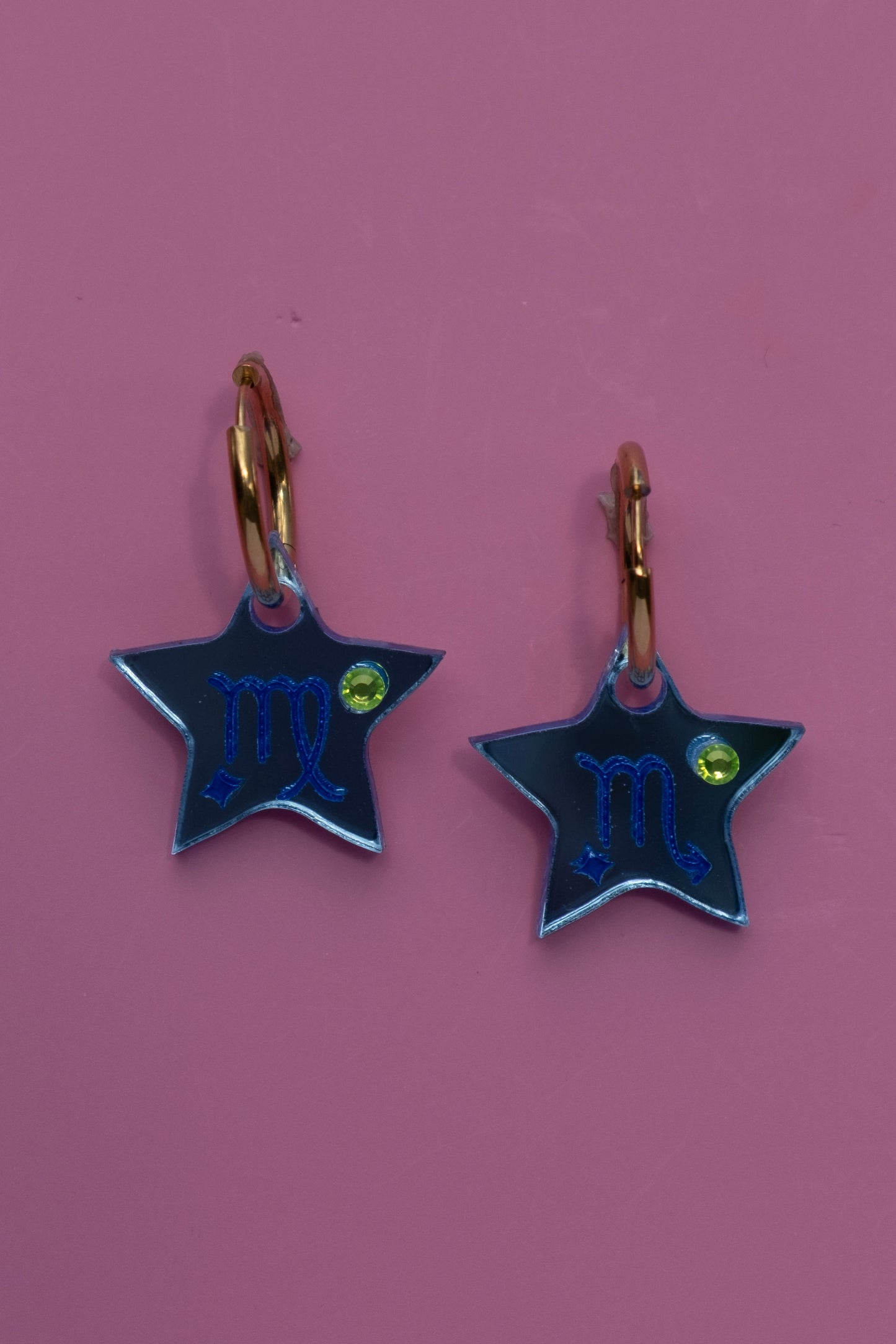 Star Sign Hoop Earrings