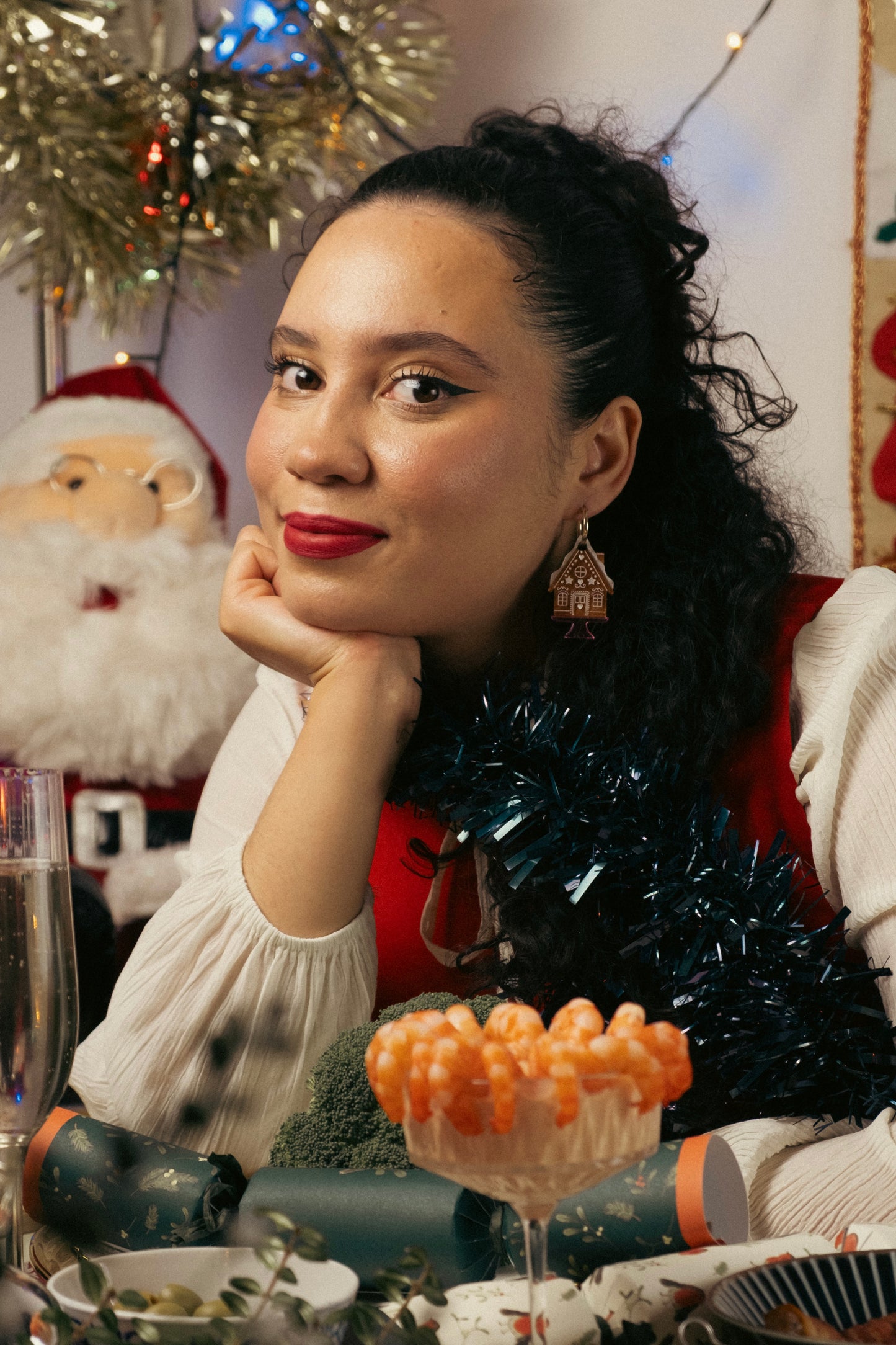 Gingerbread House Hoop Earrings
