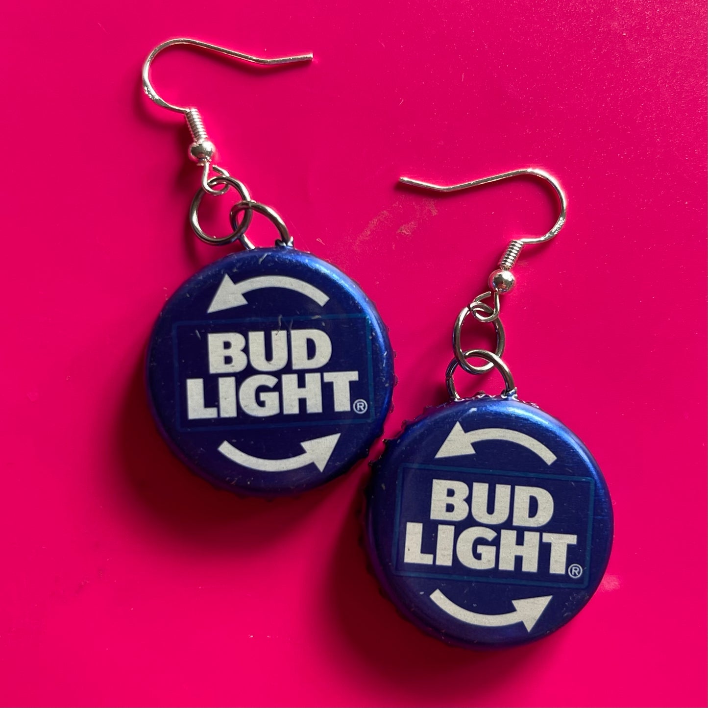 Bud Light Bottle Cap Earrings - Cuteryko