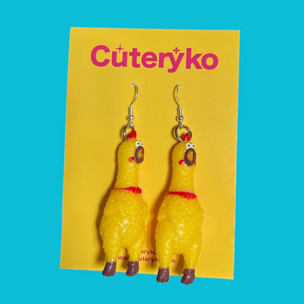 Screaming Chicken Earrings - Cuteryko