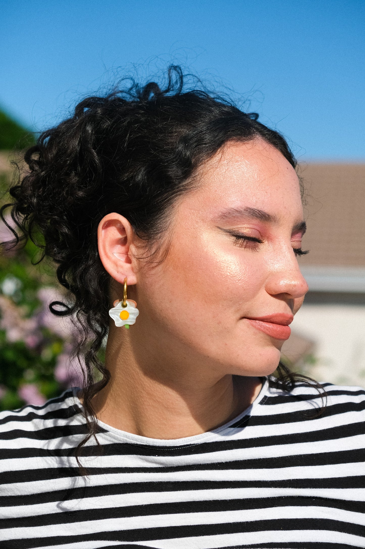 Fried Egg Hoop Earrings