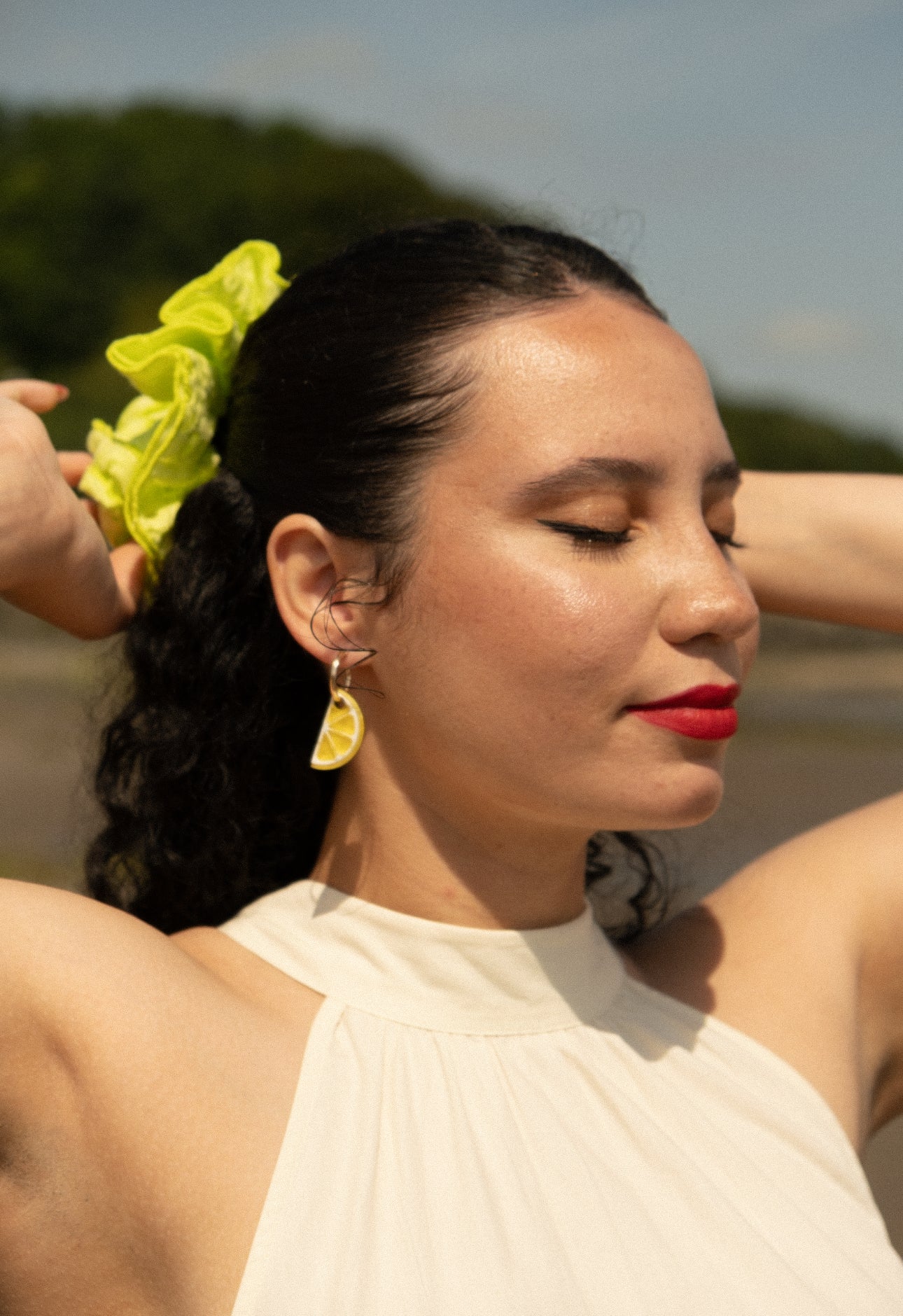 Lemon Slice Hoop Earrings