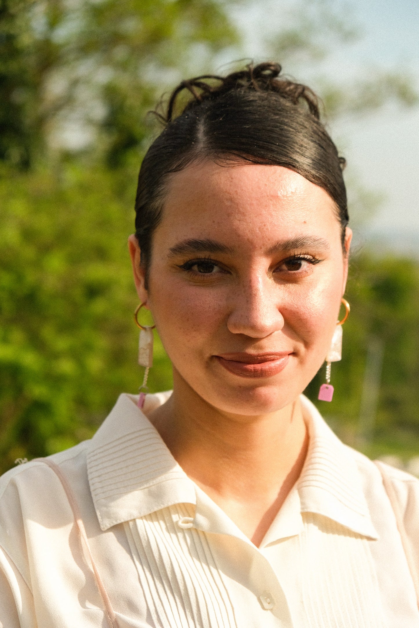 Tea Bag Hoop Earrings
