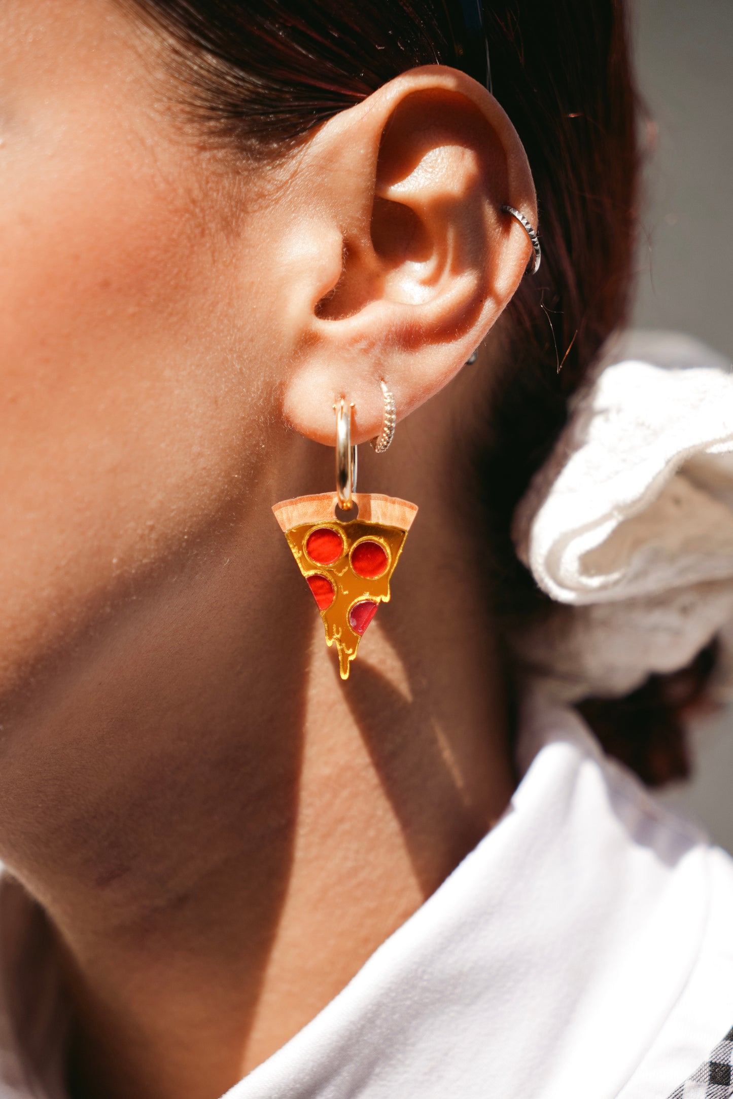 Pizza Slice Hoop Earrings