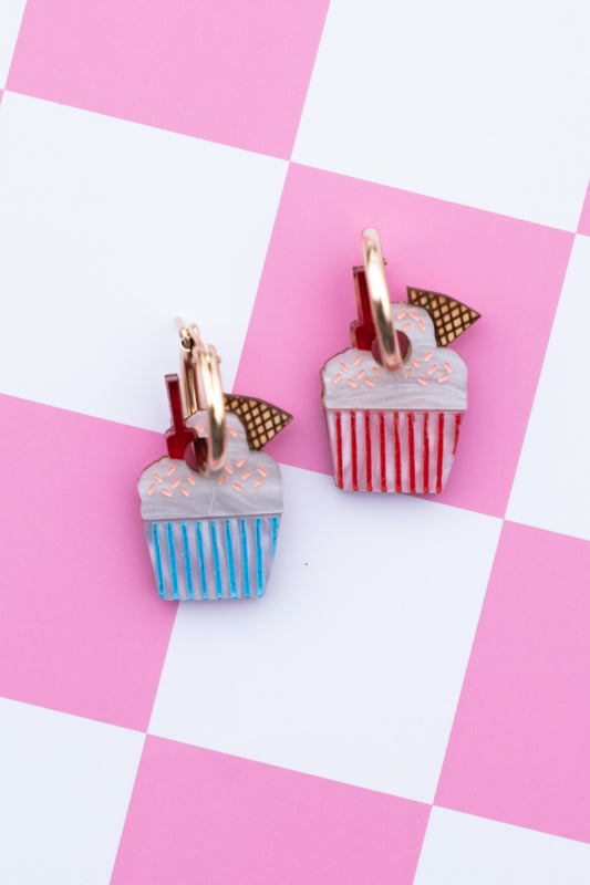 Ice Cream Cup Hoop Earrings