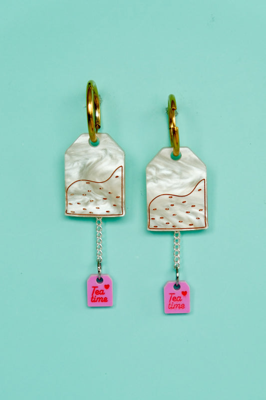 Tea Bag Hoop Earrings
