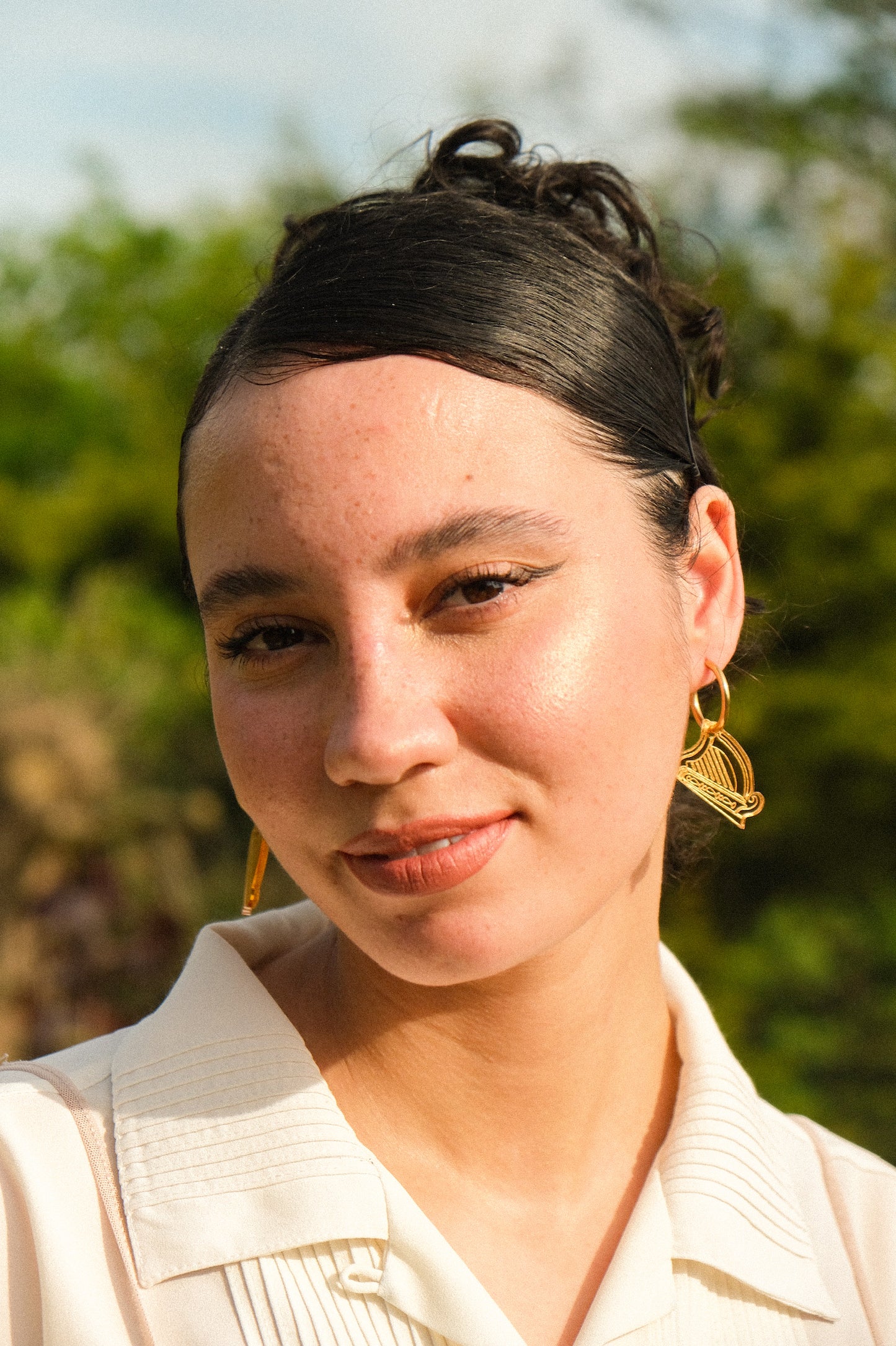Celtic Harp Hoop Earrings