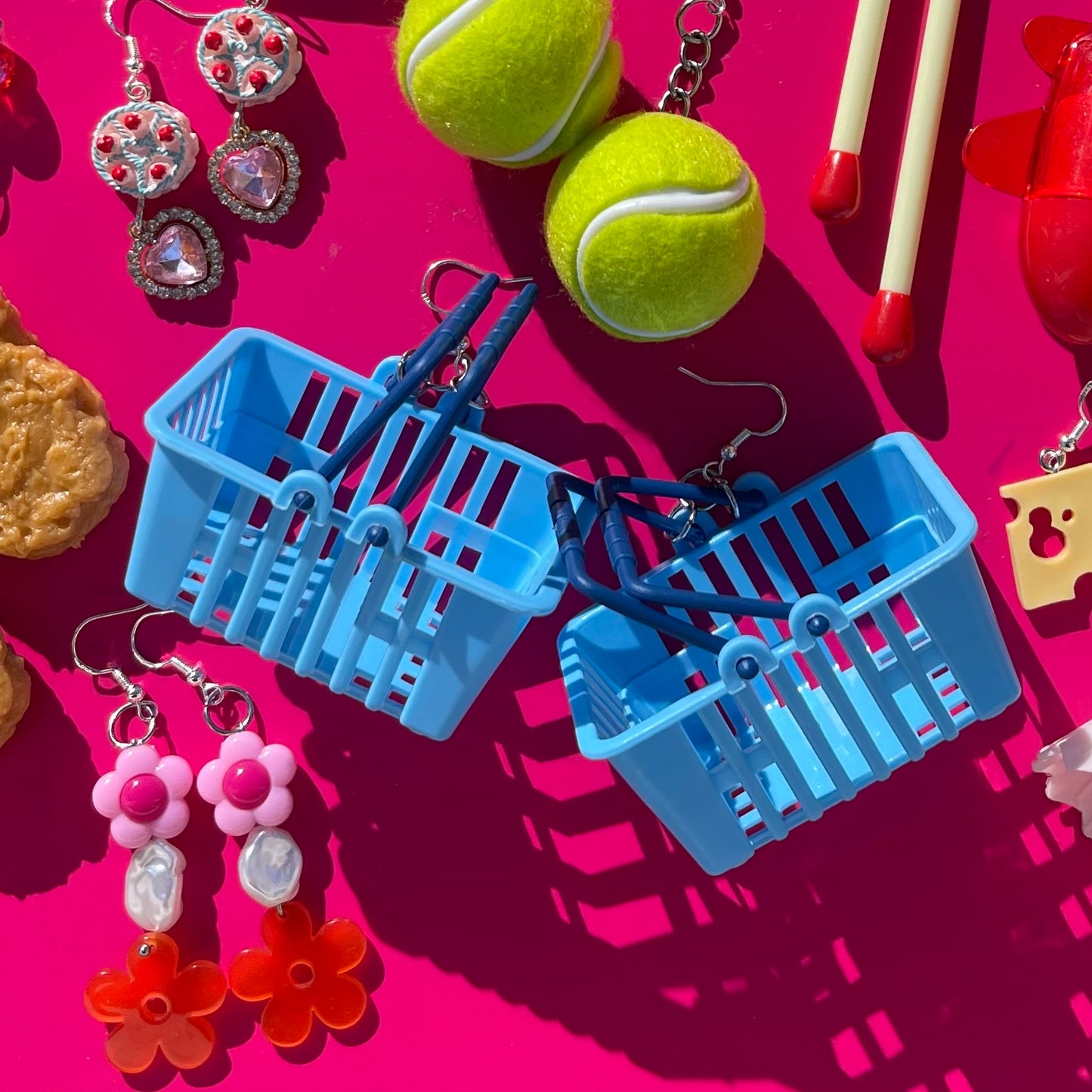 Shopping Basket Earrings