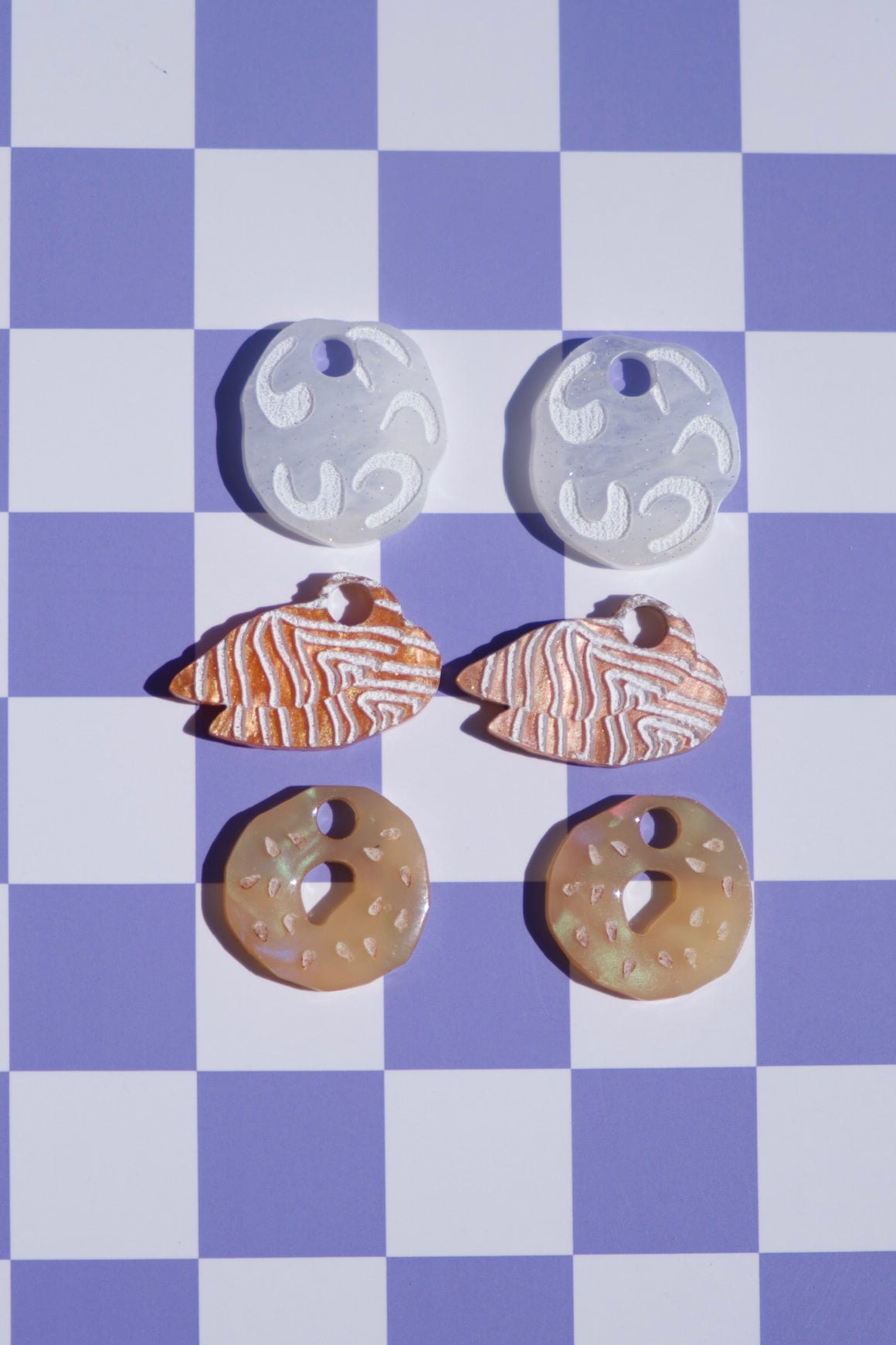 Salmon and Cream Cheese Bagel Hoop Earrings