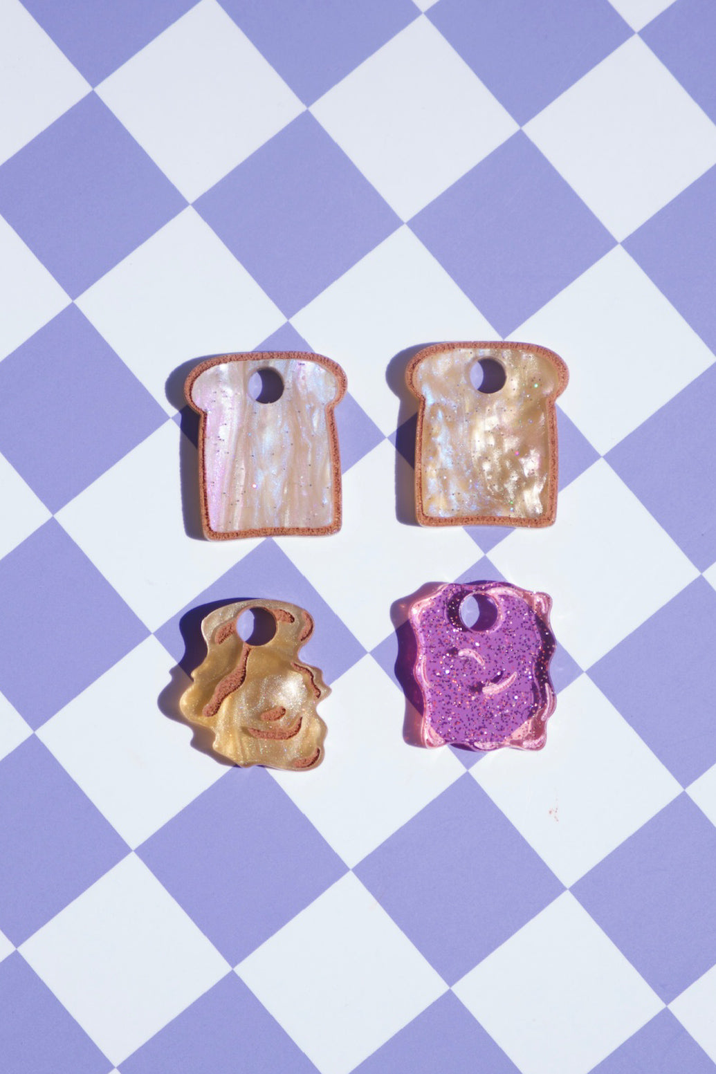 Peanut Butter and Jelly Sandwich Hoop Earrings