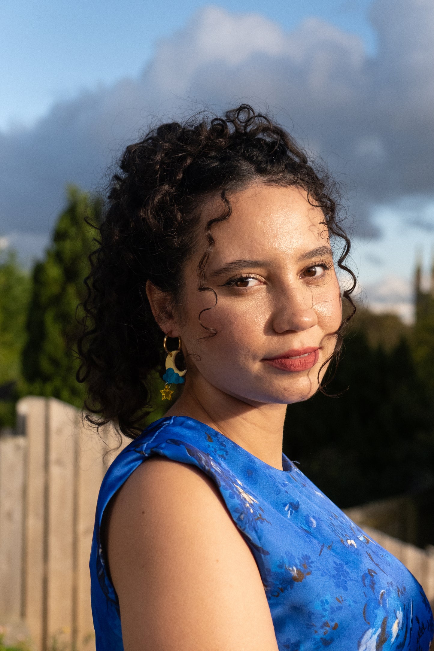 Star and Moon Hoop Earrings
