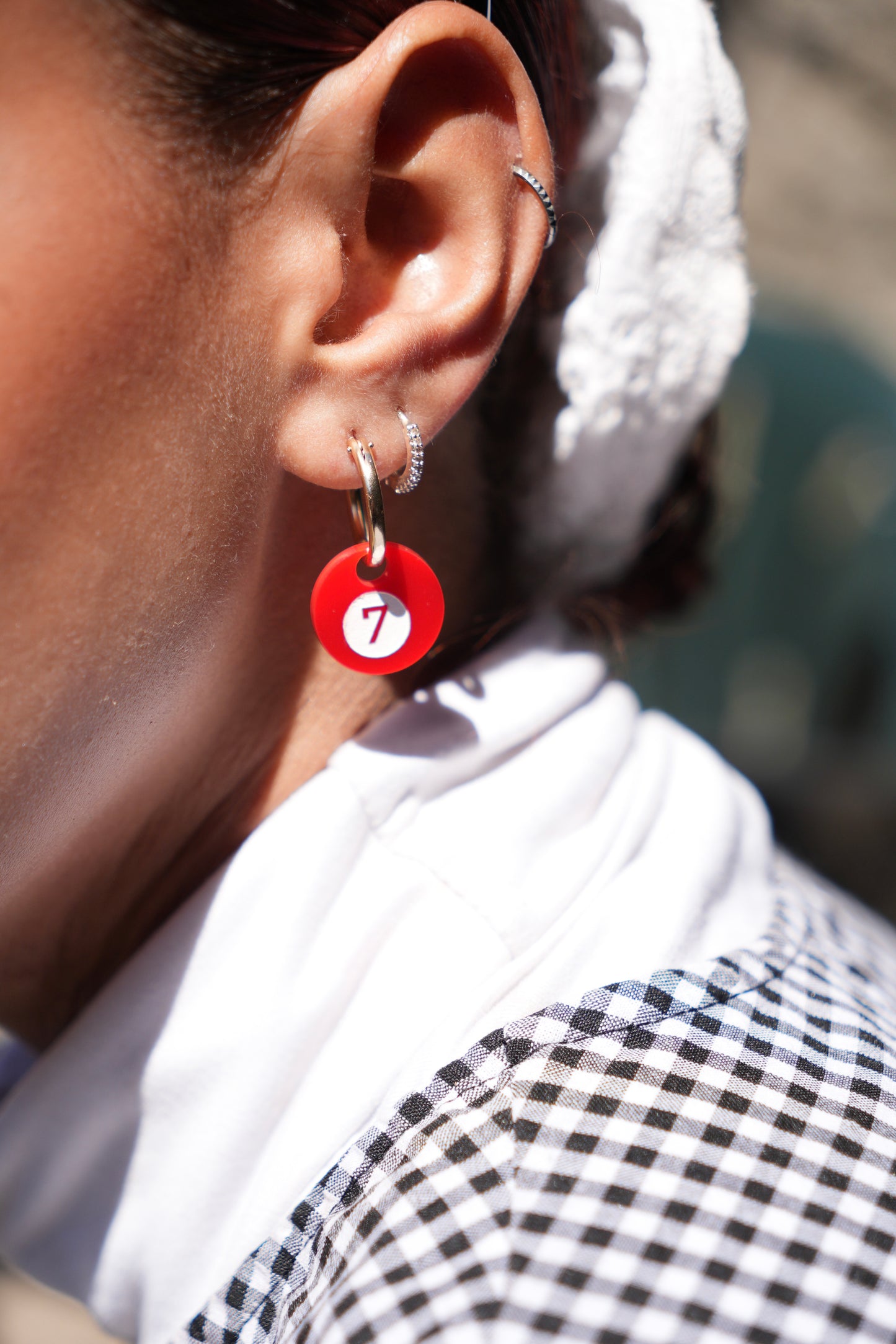 Pool Ball Hoop Earrings - Set of 3