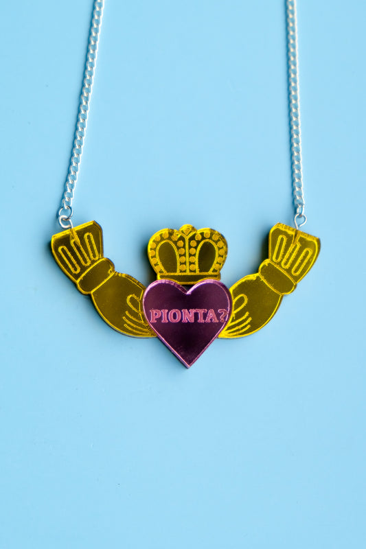 Claddagh Ring Pionta Necklace