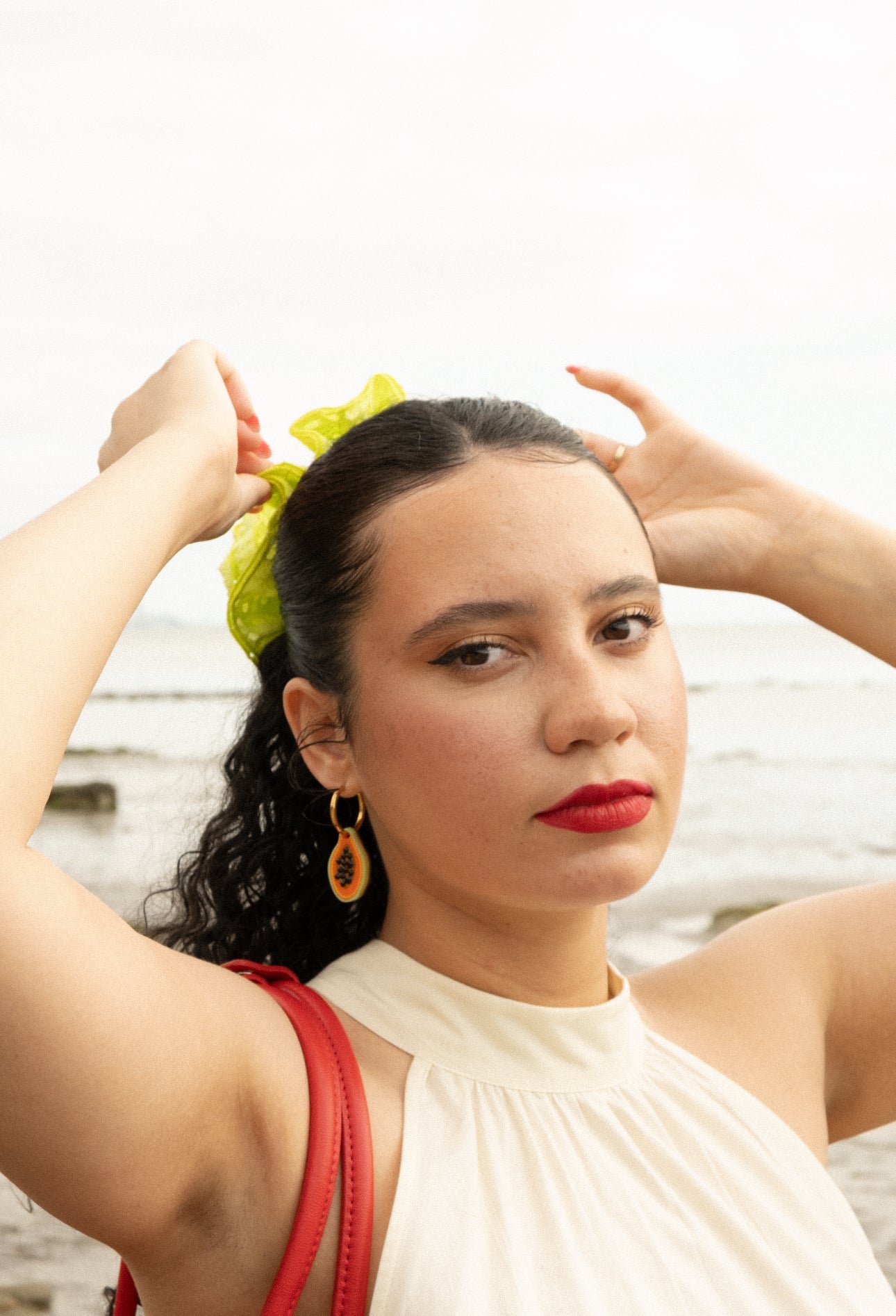 Papaya Hoop Earrings