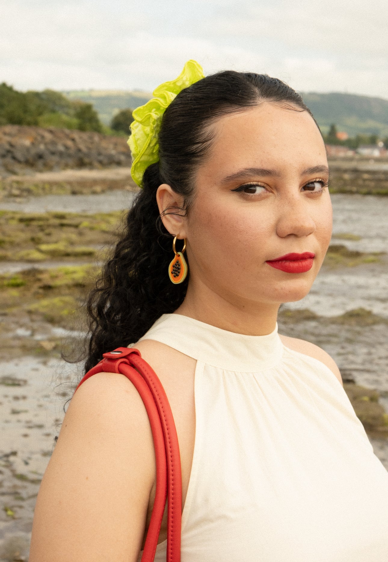 Papaya Hoop Earrings