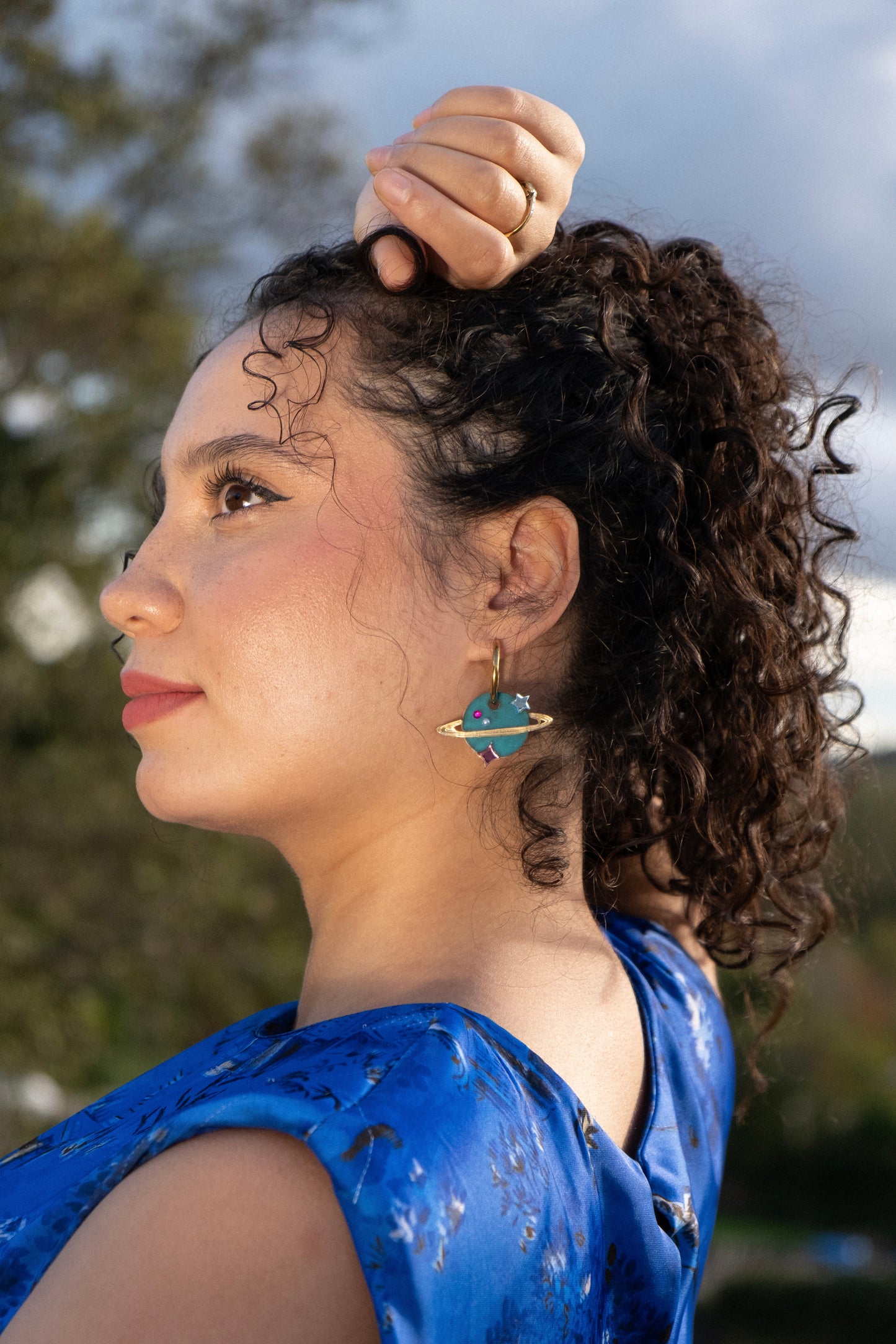 Distant Planet Hoop Earrings