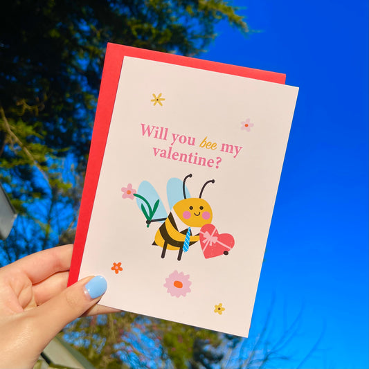 Will You Bee My Valentine? - Valentines Card