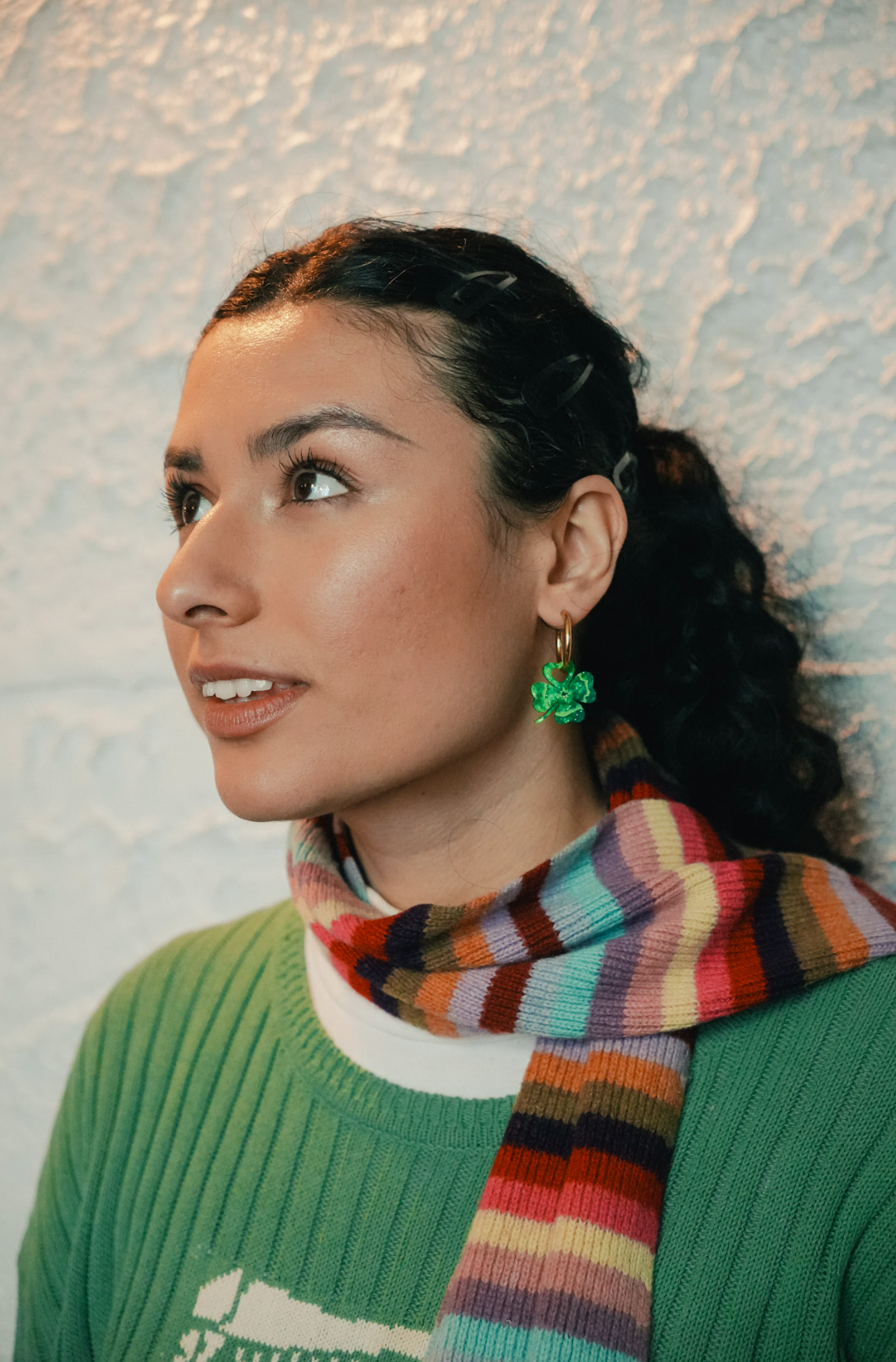 Four Leaf Clover Hoop Earrings