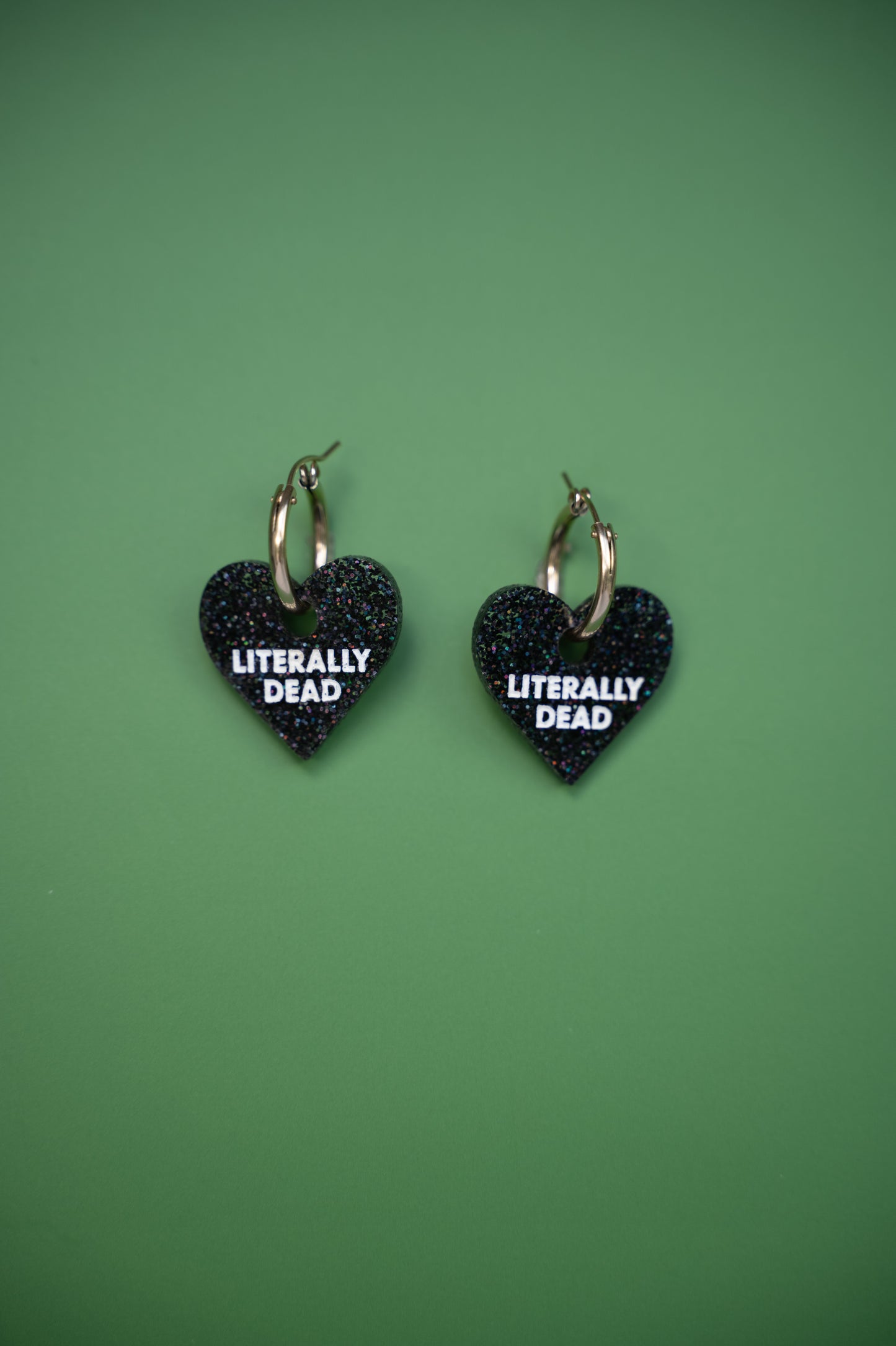 Literally Dead Heart Hoop Earrings