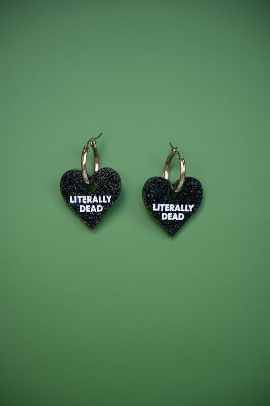 Literally Dead Heart Hoop Earrings