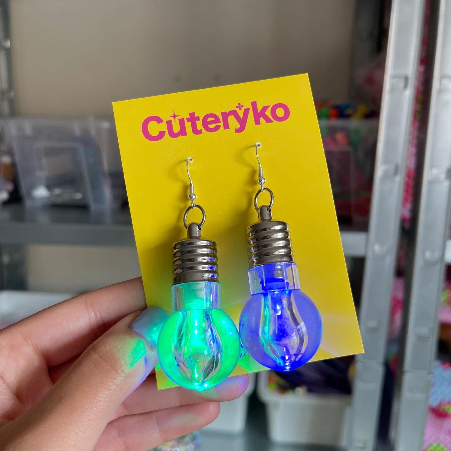Rainbow Light Bulb Earrings - Cuteryko