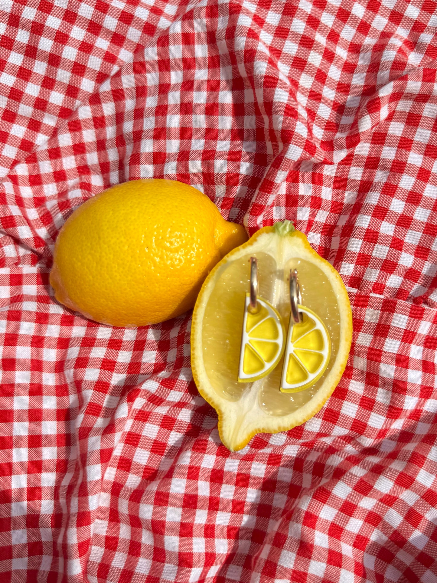 Lemon Slice Hoop Earrings