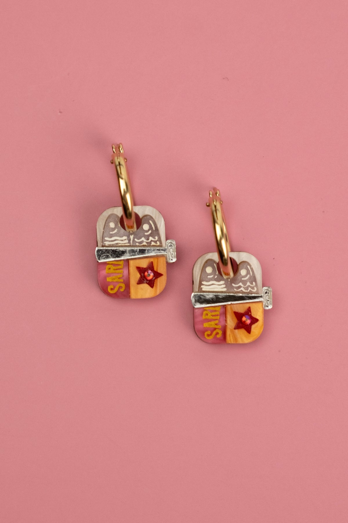 Sardines Tin Hoop Earrings