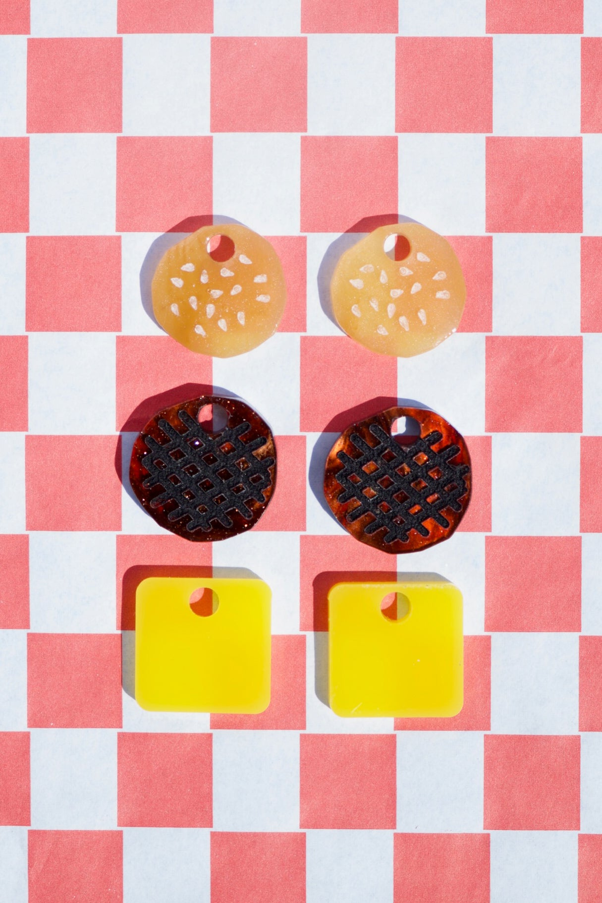 Cheese Burger Hoop Earrings