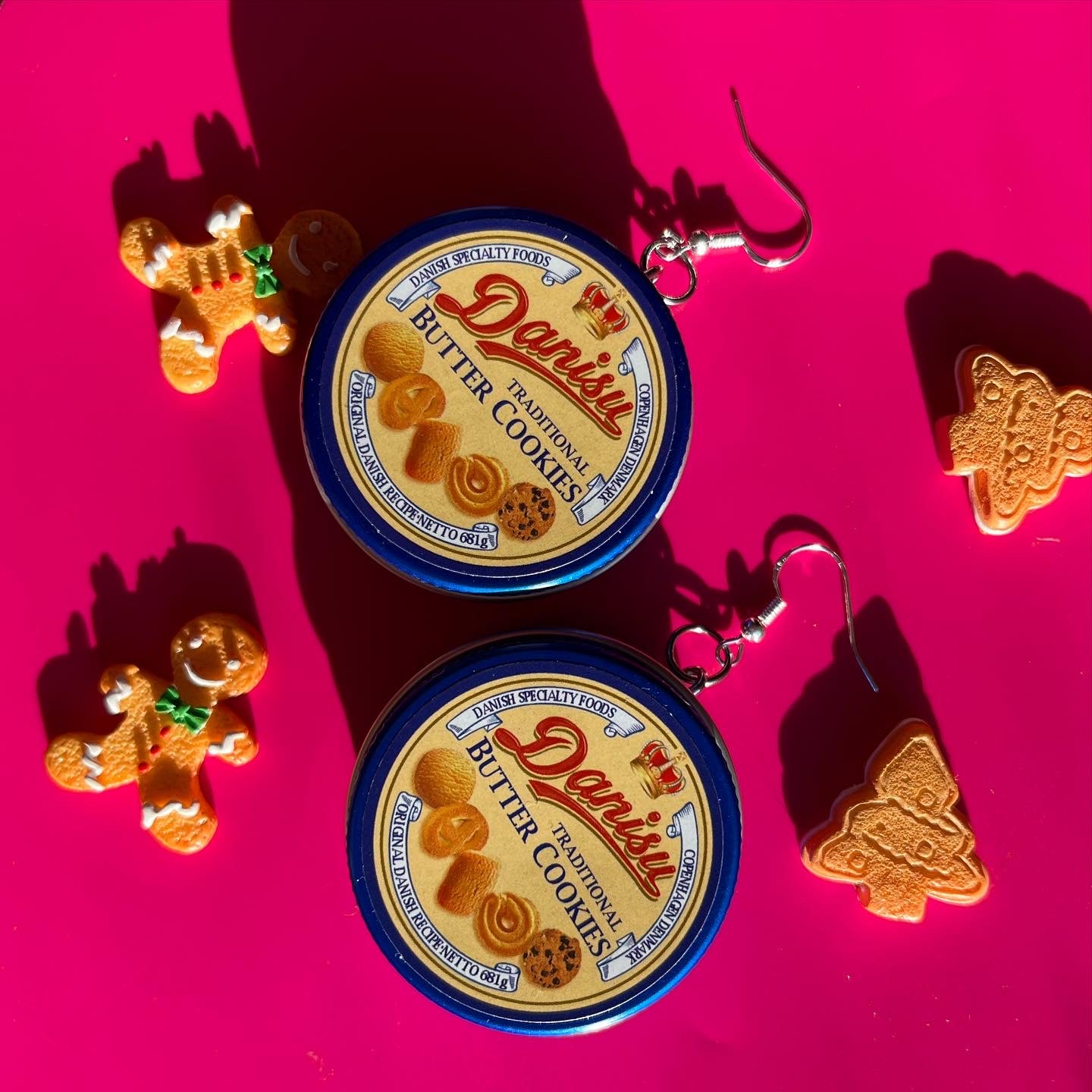 Danish Butter Cookies Tin Earrings - Cuteryko