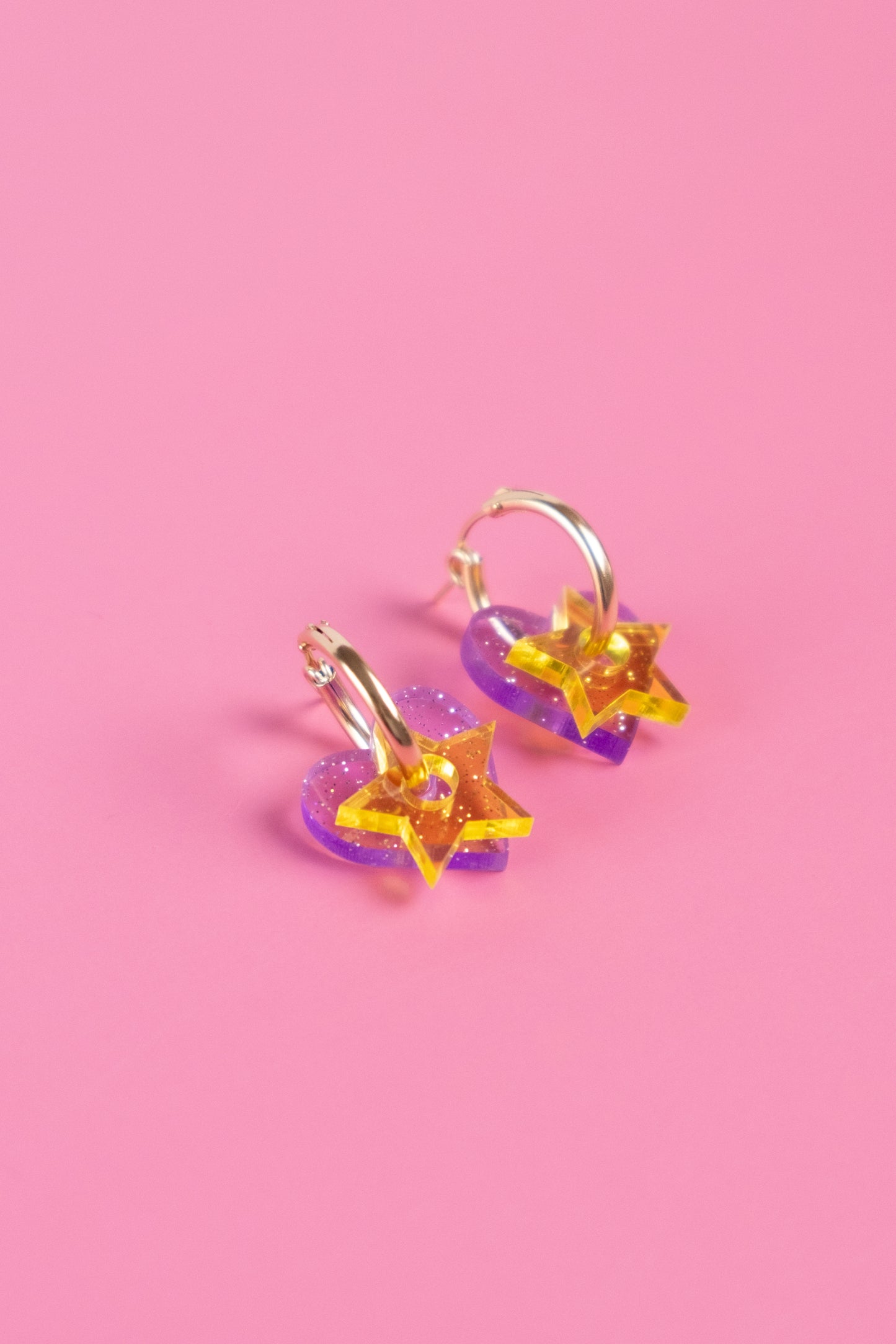 Heart & Star Hoop Earrings