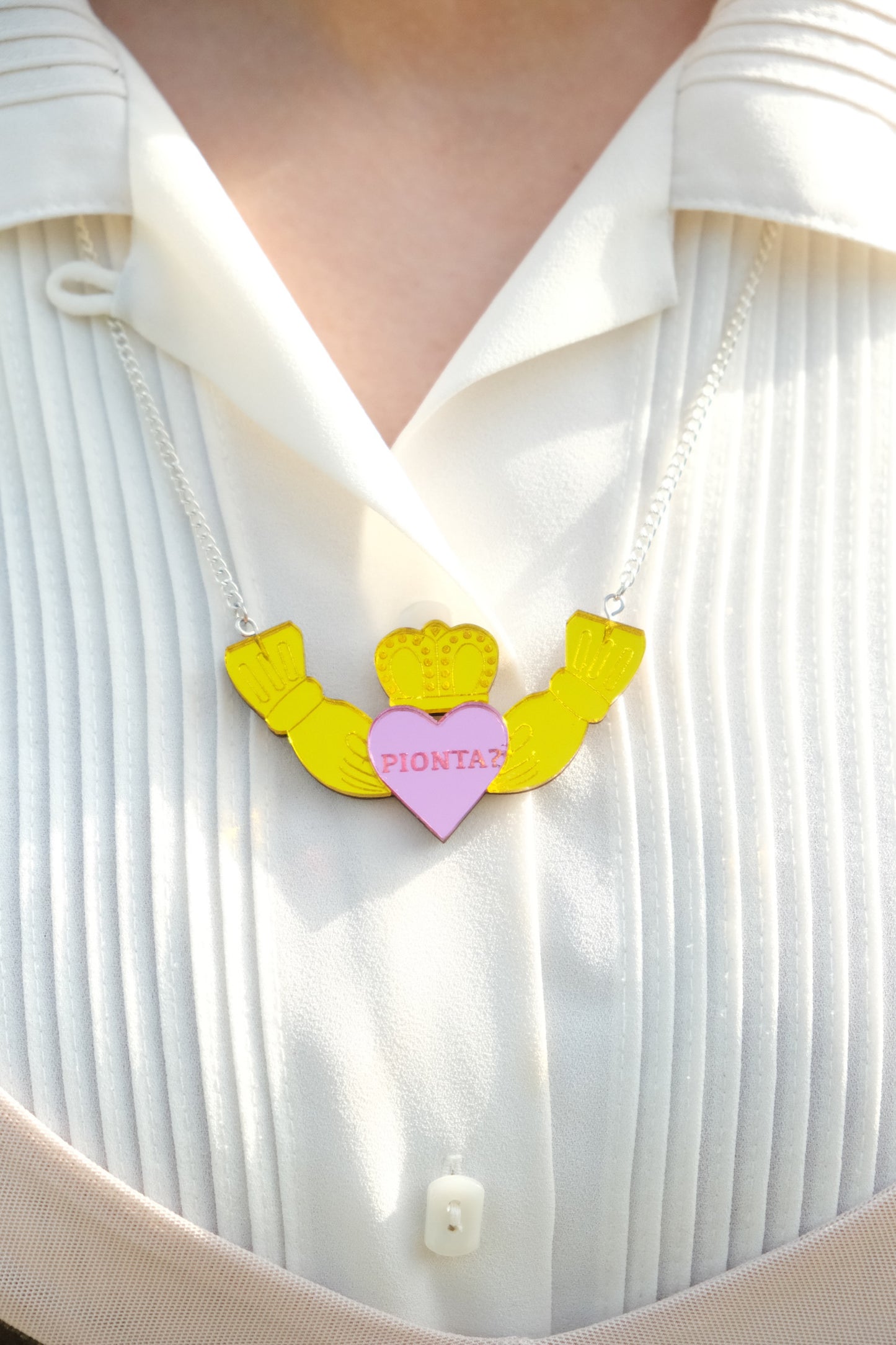 Claddagh Ring Pionta Necklace