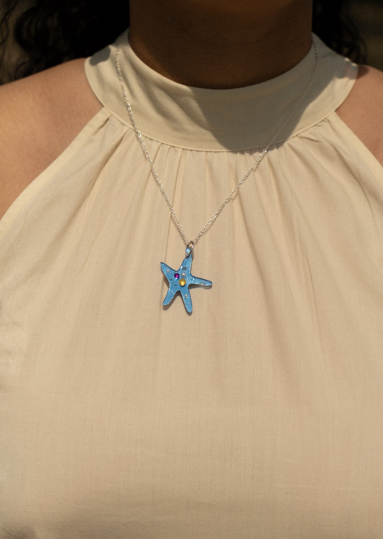 Blue Starfish Necklace