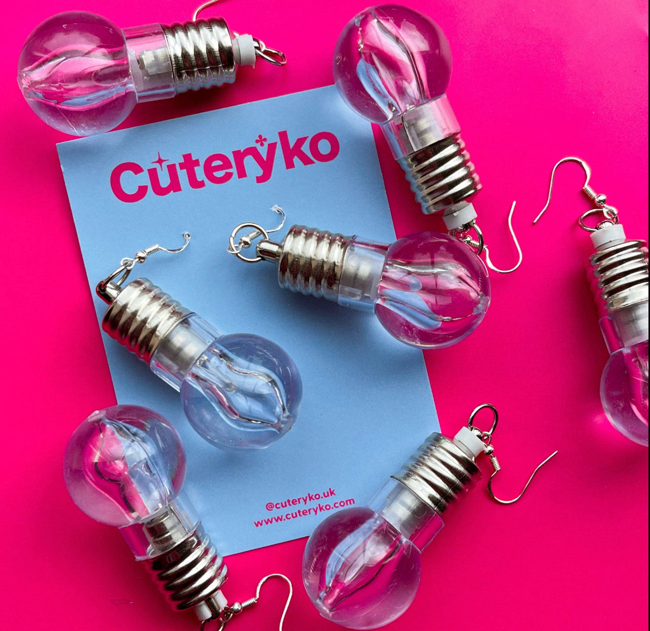 Rainbow Light Bulb Earrings - Cuteryko