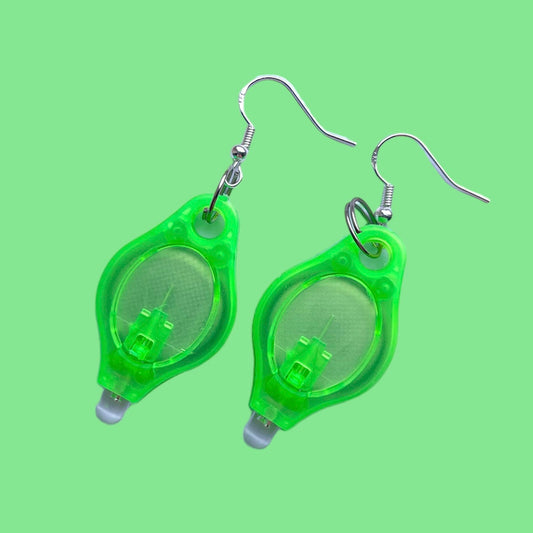Mini Green Torch Earrings