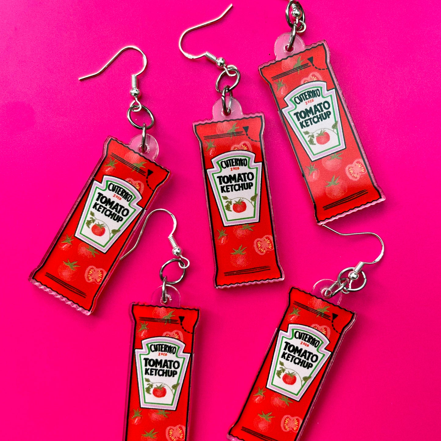 Cuteryko Tomato Ketchup Earrings