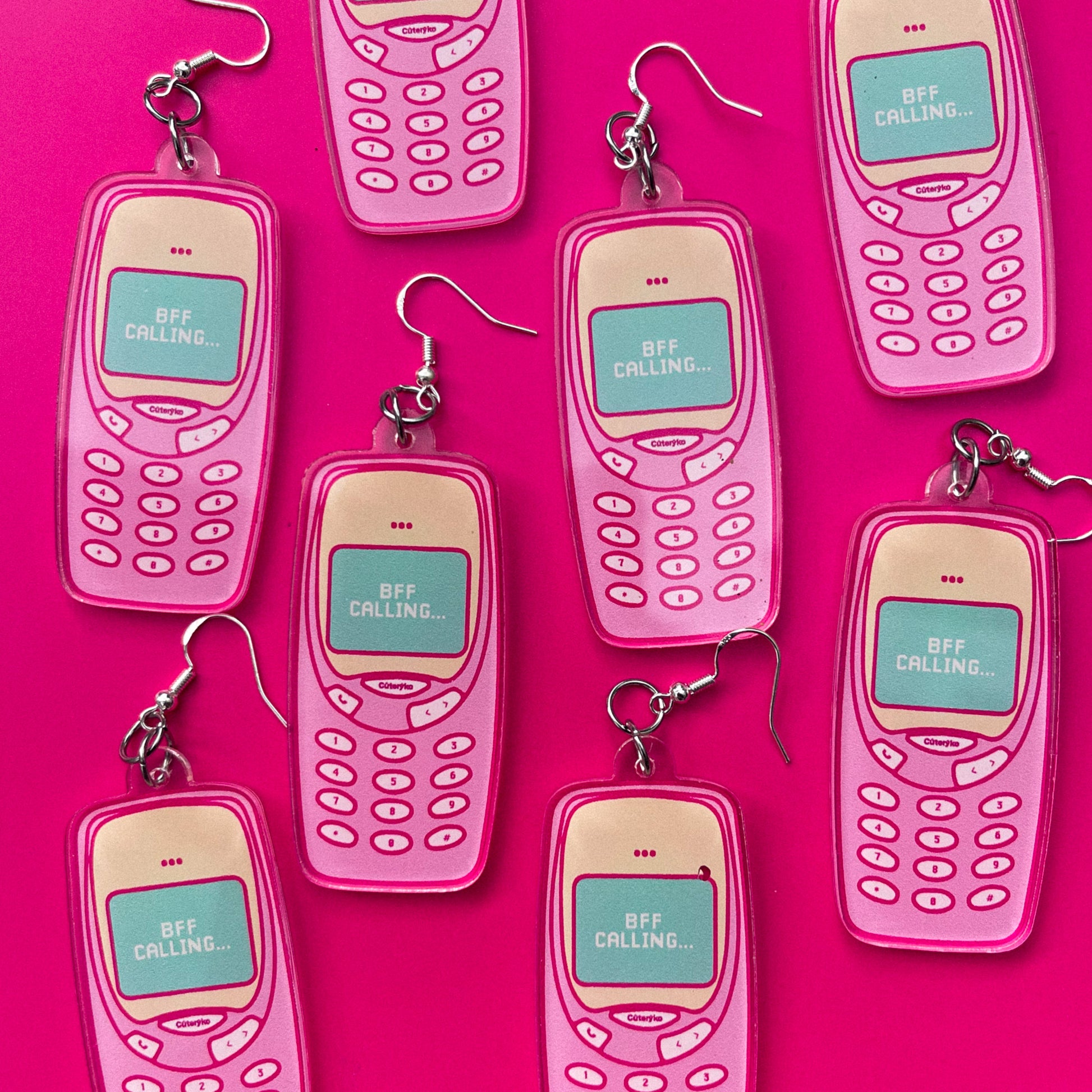 Cuteryko Brick Phone Earrings - Cuteryko