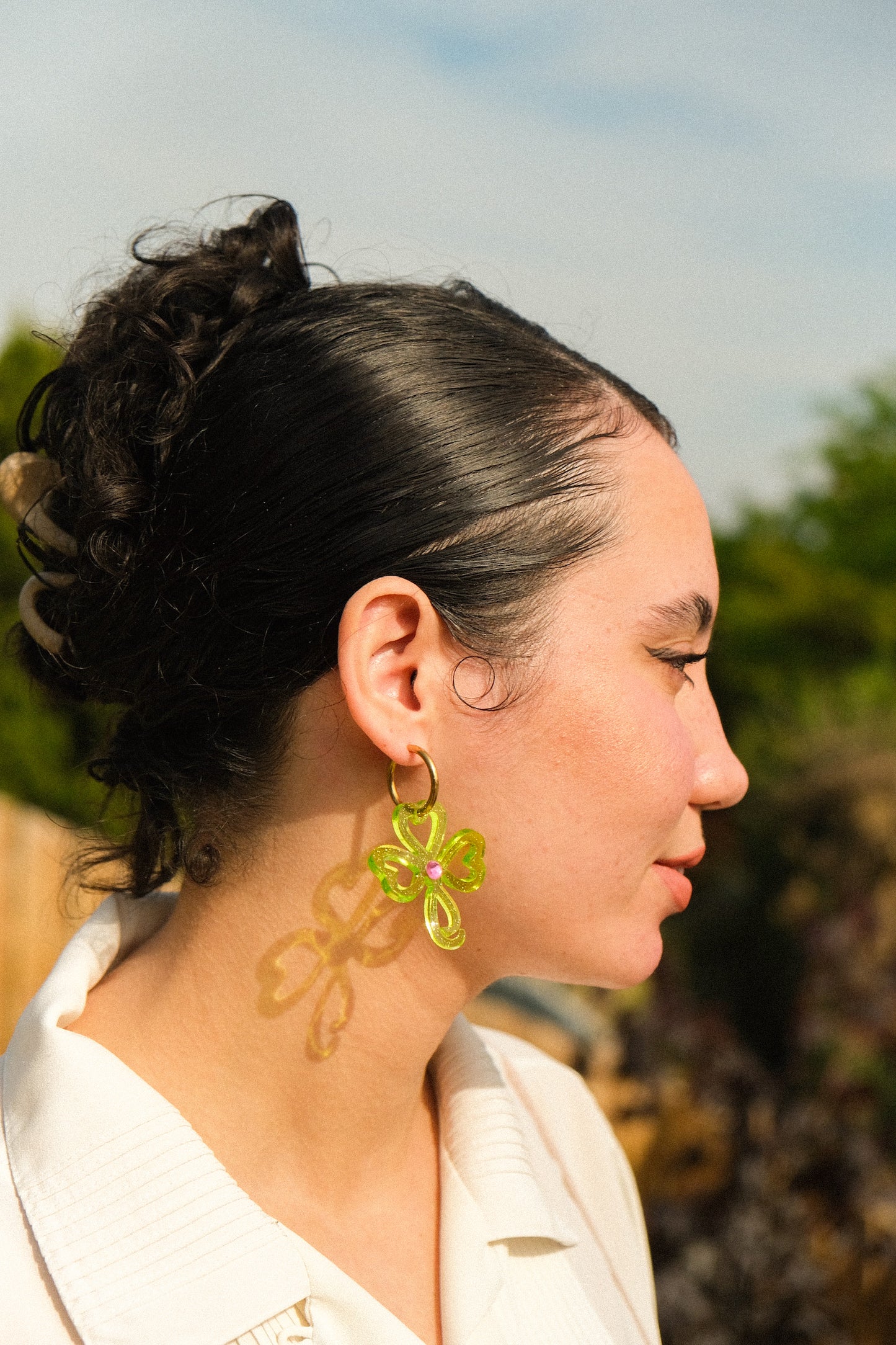 Celtic Shamrock Hoop Earrings