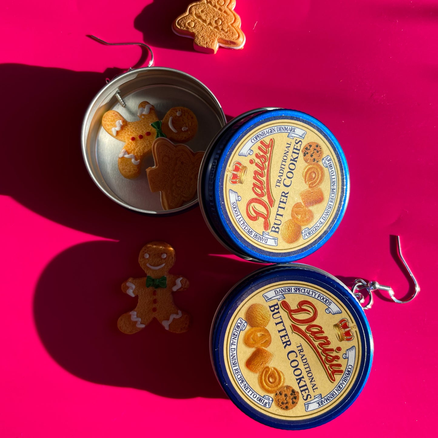 Danish Butter Cookies Tin Earrings - Cuteryko