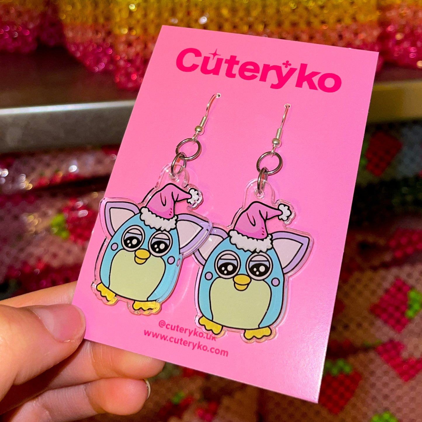Christmas Furby Earrings