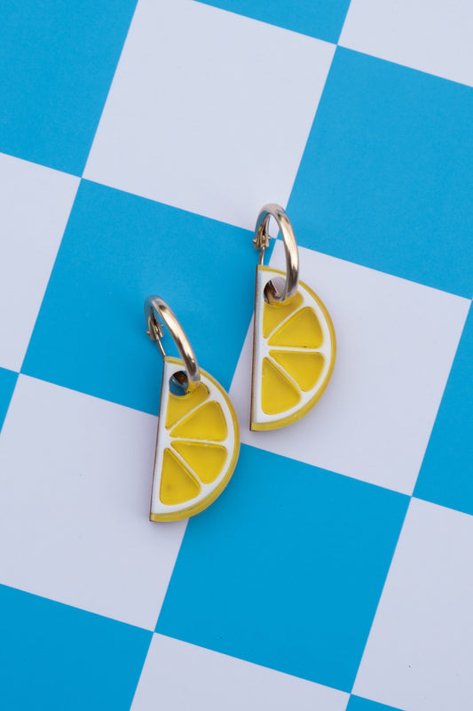 Lemon Slice Hoop Earrings