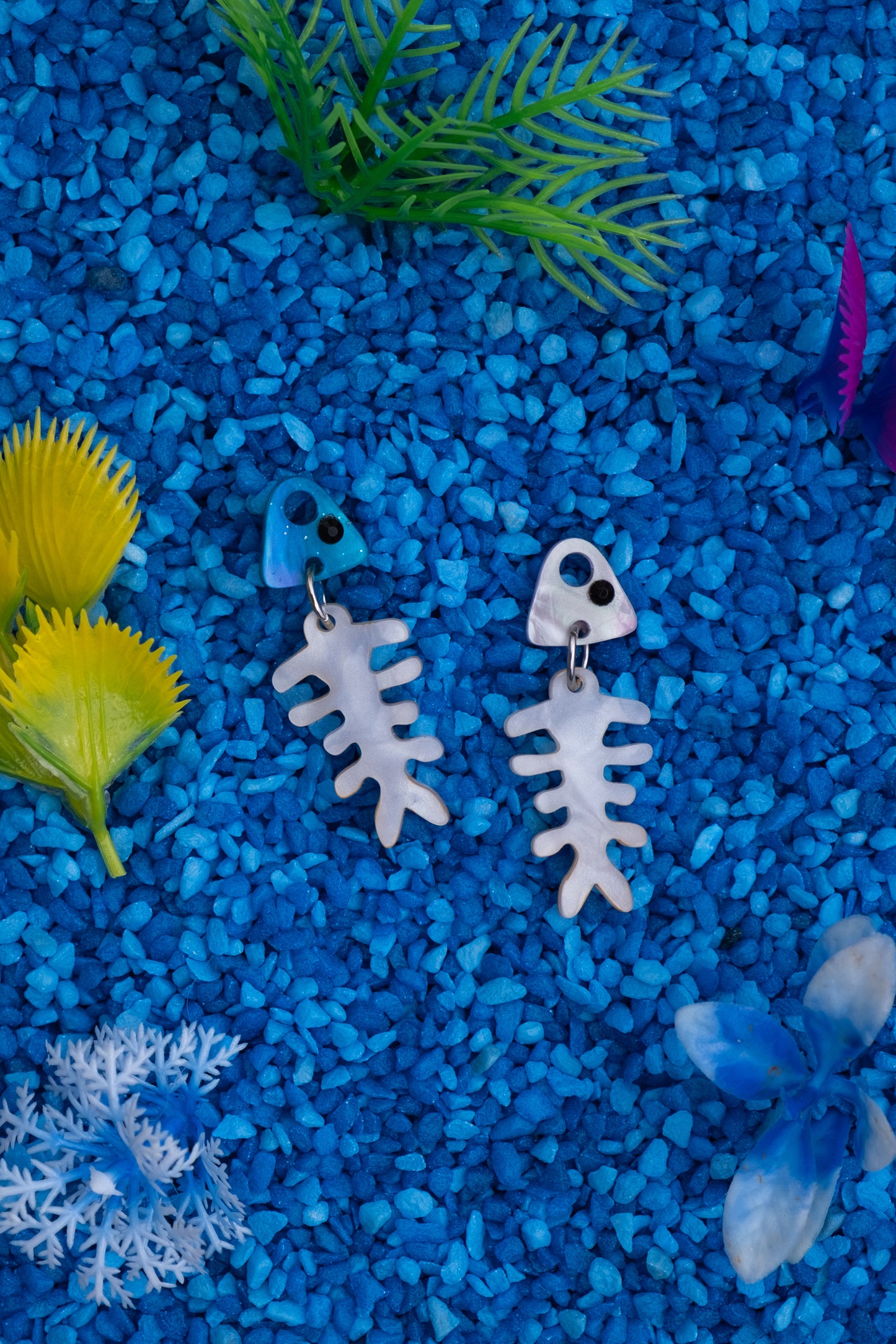 Fish Skeleton Hoop Earrings