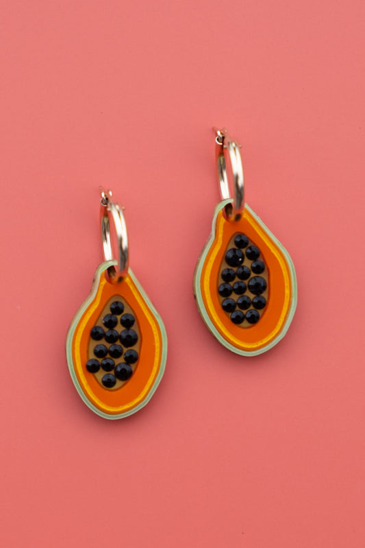 Papaya Hoop Earrings