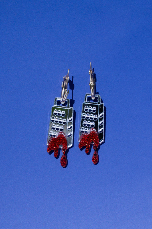 Bloody Cheese Grater Hoop Earrings