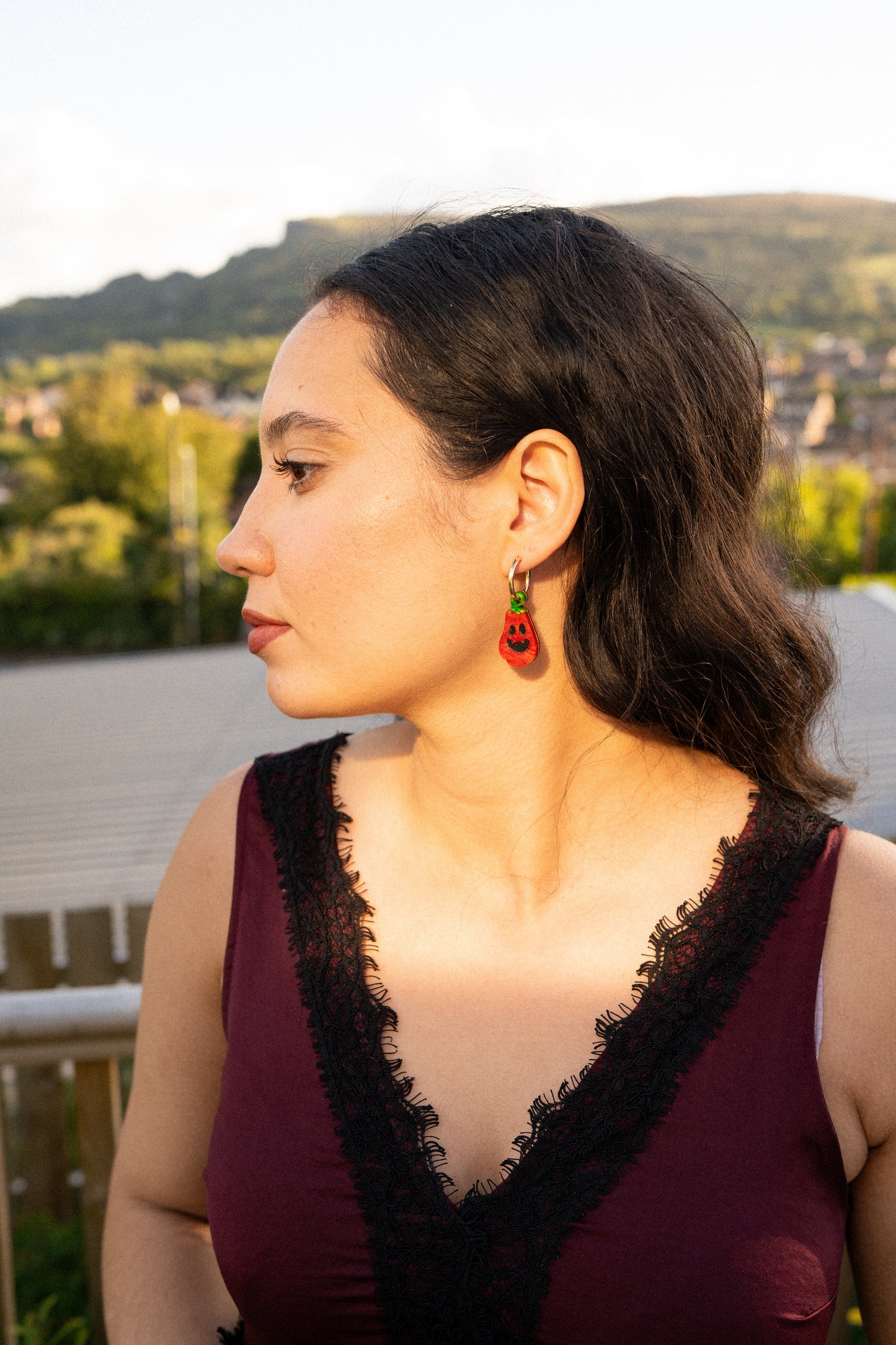 Misshapen Spooky Pumpkin Hoop Earrings