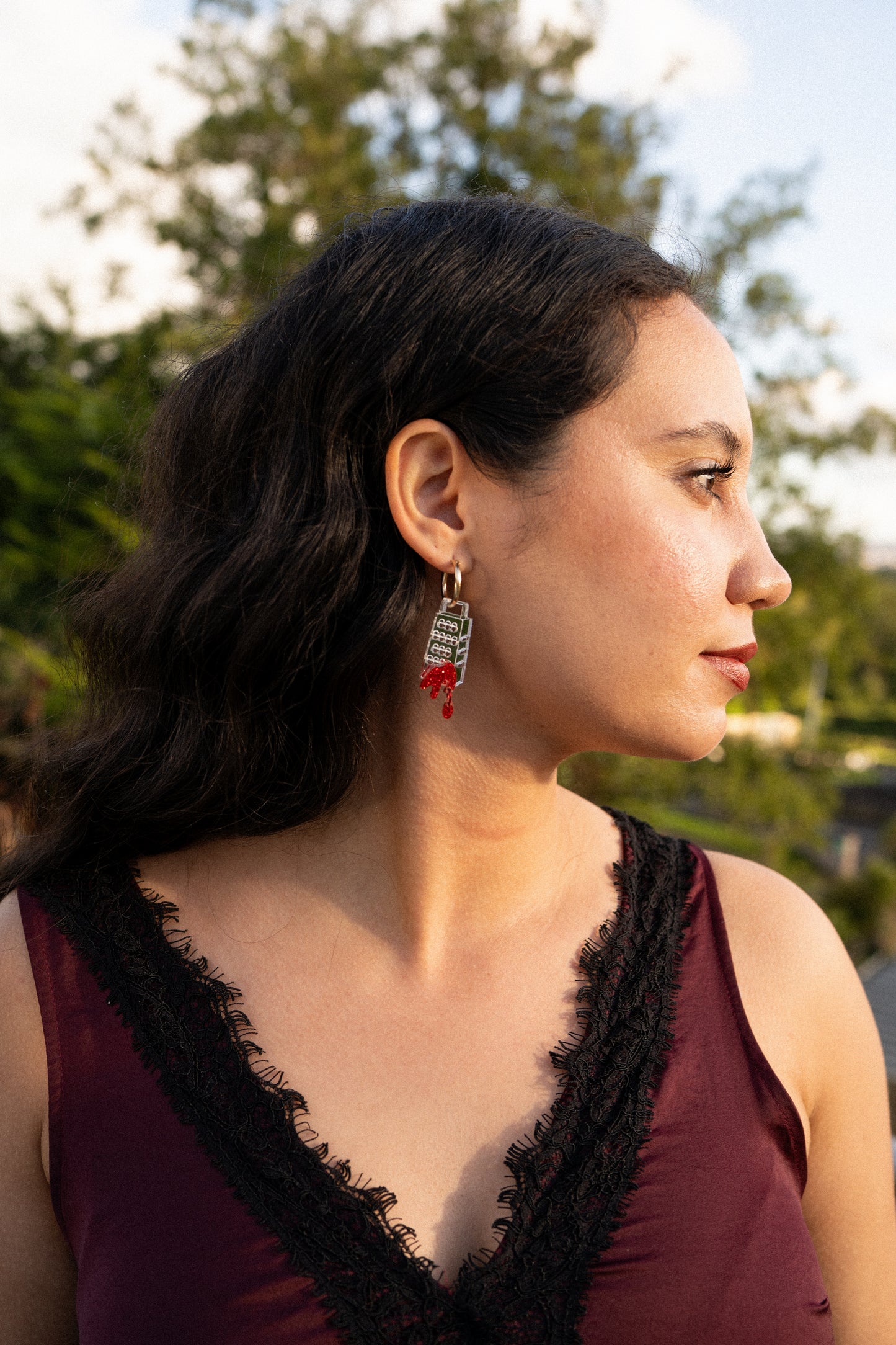 Bloody Cheese Grater Hoop Earrings